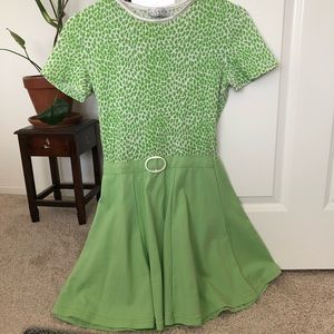 Vintage mod retro skater dress green with polka dots fifties sixties Hal…
